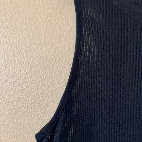 AB STUDIO Women’s Black Ribbed Sheer Sleeveless Top NWOT SIZE XL - Picture 4 of 8